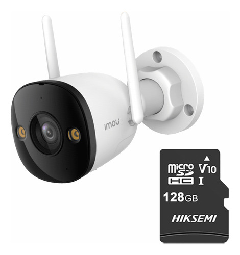 IMOU Cámara de seguridad IP Bullet Wifi 3 Mp IPC-S3EN-3M0WE-PLUS-128 Full Color IMOU Sense Visión Nocturna Inteligente Con MicroSD 128gb Audio Dos Vías Disuasión Activa 30 Mts IR Protección Exterior IP67 Máxima seguridad 3M0WE Detección de Humanos y vehículos