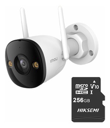IMOU Cámara de seguridad IP Bullet Wifi 3 Mp IPC-S3EN-3M0WE-PLUS-256 Full Color IMOU Sense Visión Nocturna Inteligente Con MicroSD 256gb Audio Dos Vías Disuasión Activa 30 Mts IR Protección Exterior IP67 Máxima seguridad 3M0WE Detección de Humanos y vehículos