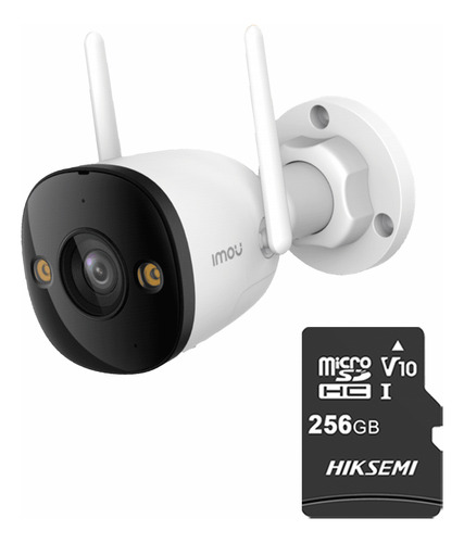 IMOU Cámara de seguridad IP Bullet Wifi 3 Mp IPC-S3EN-3M0WE-PLUS-256 Full Color IMOU Sense Visión Nocturna Inteligente Con MicroSD 256gb Audio Dos Vías Disuasión Activa 30 Mts IR Protección Exterior IP67 Máxima seguridad 3M0WE Detección de Humanos y vehículos