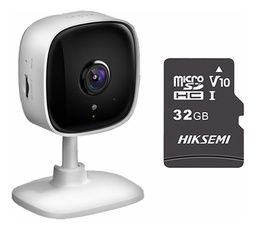 TP-LINK Cámara de seguridad Para interiores TAPO-C110-PLUS-32 Con MicroSD 32GB Audio Bidireccional Alarma con luz y sonido 3MP Fácil Configuración Detección de movimiento y notificaciones C110 Calidad Ultra alta definición