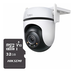 TP-LINK Cámara de seguridad TAPO-C510W-PLUS-32 Con MicroSD 32GB 360° Vídeo alta calidad Detección y seguimiento inteligente Video a color 24/7 Audio Bidireccional C510W Protección Exterior IP65