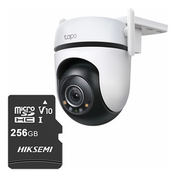 TP-LINK Cámara de seguridad TAPO-C510W-PLUS-256 Con MicroSD 256GB 360° Vídeo alta calidad Detección y seguimiento inteligente Video a color 24/7 Audio Bidireccional C510W Protección Exterior IP68