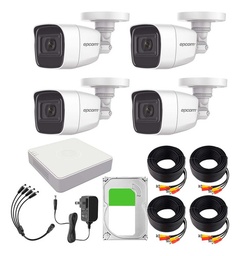 Epcom B8-KIT-MIC Kit Camaras De Seguridad De Video Vigilancia Metalicas Con Microfono Integrado Modelo B8-MIC-PLUS+1TB 2mp Con disco duro 1TB Cctv Cámaras Bala Con Audio Por Coaxitron Turbohd 1080p Lite