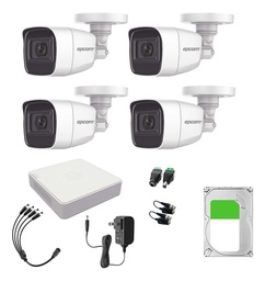 Epcom B8-KIT-MIC Kit Camaras De Seguridad De Video Vigilancia Metalicas Con Microfono Integrado Modelo B8-MIC-PLUS-SC+2TB 2mp Con disco duro 2TB Cctv Cámaras Bala Con Audio Por Coaxitron Turbohd 1080p Lite