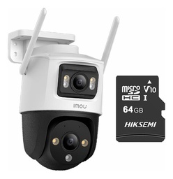 Imou Cámara de seguridad Cruiser 6MP IPC-S7XN-6M0WED-PLUS-64 Con MicroSD 64GB Doble Lente FULLCOLOR Imou Sense Alta definición Audio Doble Vía Detección de humanos 6M0WED Protección Exterior IP66