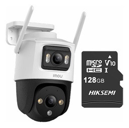 Imou Cámara de seguridad Cruiser 8MP IPC-S7XN-8M0WED-PLUS-128 Con MicroSD 128GB Doble Lente FULLCOLOR Imou Sense Alta definición Audio Doble Vía Detección de humanos 8M0WED Protección Exterior IP66
