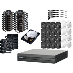 Dahua DHT0250010 Kit de Video Vigilancia 6 Cámaras 2 MP con Transceptores + Disco Duro 1TB  Cámaras de Seguridad  Alta Resolución Circuito Cerrado con Detección de Movimiento DH-KIT8CH-2MP-PLUS-1TB6SC