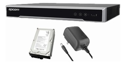 Epcom Kit DVR 4 Canales TurboHD + 4 Canales IP 8 MP 4K Tecnología Acusense Evita Falsas Alarmas + Disco Duro 1TB Audio por Coaxitron 4 Entradas de Alarma 1 Salida de Alarma + Detección de Rostros