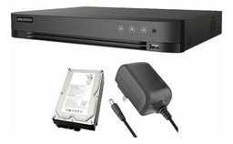 Hikvision Kit DVR 4 Canales TURBOHD + 4 Canales IP 8 Megapixel 4K Tecnología Acusense Evita Falsas Alarmas + Disco Duro 2TB Audio por Coaxitron 4 Entradas de Alarma 1 Salida de Alarma + Salida de Video en Full HD IDS-7204HUHI-M1/S