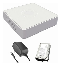 Epcom S04-TURBO-G3 Kit DVR 4 Canales TurboHD + 1 Canal IP 2 Megapíxeles + Disco Duro 500 GB (1080p) Lite  Acusense Lite (Evita Falsas Alarmas)  Audio por coaxitron H.265+  Salida de Vídeo Full HD