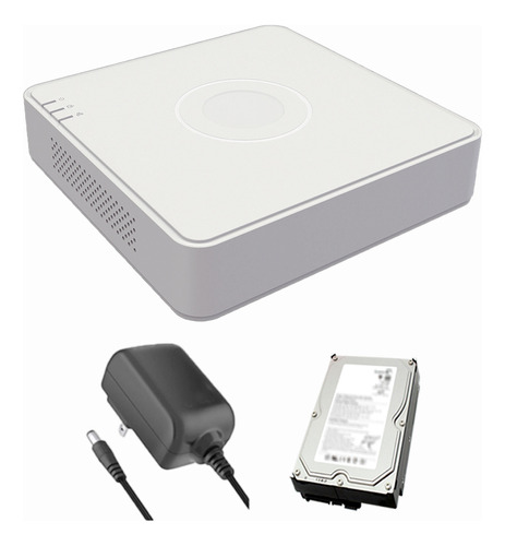 Epcom S04-TURBO-G3 Kit DVR 4 Canales TurboHD + 1 Canal IP 2 Megapíxeles + Disco Duro 500 GB (1080p) Lite  Acusense Lite (Evita Falsas Alarmas)  Audio por coaxitron H.265+  Salida de Vídeo Full HD