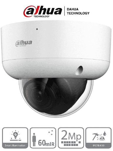 DAHUA DH-HAC-HDBW1200RAN-Z - Camara Domo Antivandalica de 2 Megapixeles/ Lente Motorizado de 2.7mm a 12mm/ Super Adapt/ IR de 60 Metros/ IP67/ IK10/ #LoNuevo