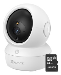 Ezviz CS-H6CPRO/4MP Mini Cámara de Seguridad H6CPro-PLUS-64 IP PT 4 MP Conexión Wi-Fi + Seguimiento Inteligente Con Audio de Dos Vías Visión Panorámica Memoria MircroDS de 64GB Ideal Para Uso en Interior