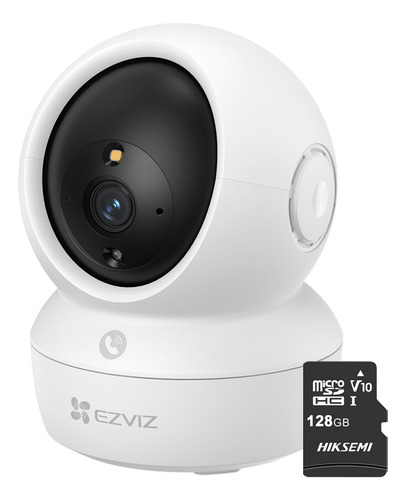 Ezviz CS-H6CPRO/4MP Mini Cámara de Seguridad H6CPro-PLUS-128 IP PT 4 MP Conexión Wi-Fi + Seguimiento Inteligente Con Audio de Dos Vías Visión Panorámica Memoria MircroDS de 128GB Ideal Para Uso en Interior