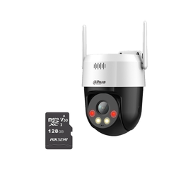 DAHUA SD2A500HB-GN-AW-PV-S2 - Camara IP PT WiFi de 5 Megapixeles Full Color Iluminador Dual Inteligente + MicroSD 128GB Serie Picoo Disuasión Activa 30 Metros luz Visible e IR Audio 2 Vías Altavoz Integrado IP66 DHT0060084