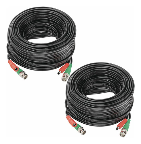 Kit 2 CableS coaxial FRIGG-2 BNC + Alimentación / SIAMÉS Para Cámaras 4K DE 20 Mts. c/u