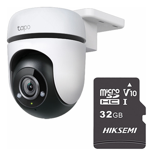 TAPO & cronos Cámara de seguridad para exteriores TAPO-C500-PLUS-32 +MicroSD 32GB rotación 360° Audio doble vía Protección IP65 Detección de personas CCTV Visión nocturna Smart AI C500 Modo Privado