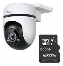 TAPO & cronos Cámara de seguridad para exteriores TAPO-C500-PLUS-256 +MicroSD 256GB rotación 360° Audio doble vía Protección IP65 Detección de personas CCTV Visión nocturna Smart AI C500 Modo Privado