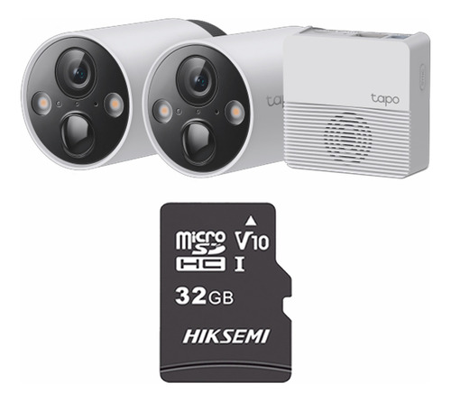 TAPO & cronos 2 Cámaras de seguridad 2K TAPO-C420S2-PLUS-32 + MicroSD 32GB bateria larga duración Protección IP65 Alarma luz y sonido Audio doble vía Detección AI C420S2 CCTV Visión nocturna a color