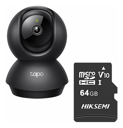 TAPO & cronos Cámara de seguridad para interiores TAPO-C211-PLUS-64 + MicroSD 64GB definición 2K 360° Detección de movimiento y llanto de bebé Audio doble vía Modo privacidad Control por voz CCTV