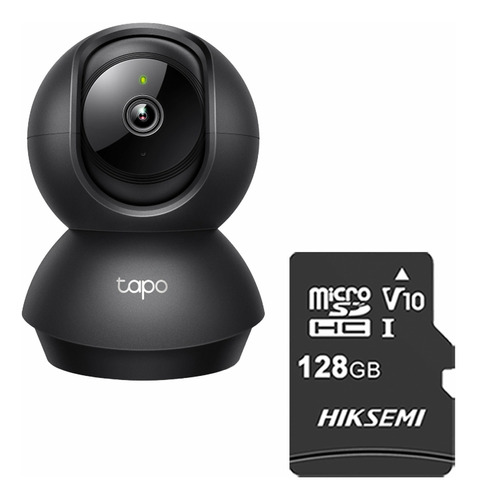TAPO & cronos Cámara de seguridad para interiores TAPO-C211-PLUS-128 + MicroSD 128GB definición 2K 360° Detección de movimiento y llanto de bebé Audio doble vía Modo privacidad Control por voz CCTV