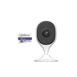 Dahua & Cronos Cámara Wifi Ip C3a Resolución 3mp Con Ia Avanzada  + MicroSD 32GB Para Detección De Humanos Y Mascotas Equipado Con Wifi 6  Emparejamiento Bluetooth Audio Bidireccional Visión Nocturna Ir De 10m Alarma Blanca DHT0150043
