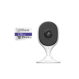 Dahua & Cronos Cámara Wifi Ip C3a Resolución 3mp Con Ia Avanzada  + MicroSD 128GB Para Detección De Humanos Y Mascotas Equipado Con Wifi 6  Emparejamiento Bluetooth Audio Bidireccional Visión Nocturna Ir De 10m Alarma Blanca DHT0150043
