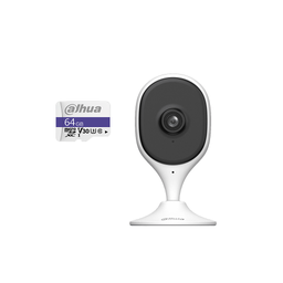 Dahua Cámara Ip Wifi C5a Resolución De 5mp Detección De Humanos Y Mascotas  + MicroSD 64GB Wifi 6 Y Bluetooth Audio Bidireccional Botón De Privacidad Alarma   Base Magnética Color Blanco DHT0150044