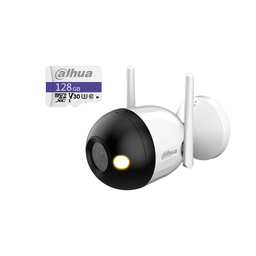 Kit de Seguridad Cronos Cámara Dahua IP Bala F2C-PV 2MP Full Color Audio WiFi  + MicroSD 128GB + Accesorios - Kit Cámara Inteligente  DH-F2C-PV-128GB (Memoria MicroSD TF-C100/128GB ) DHT0030168