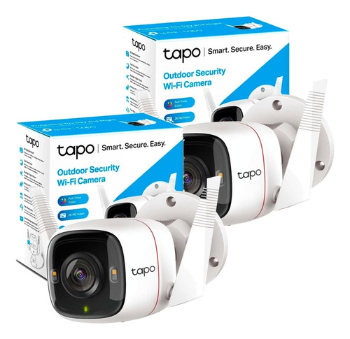 Kit 2 Camara Vigilancia Wifi Tp-link C320ws Exterior 2k Qhd Color Blanco