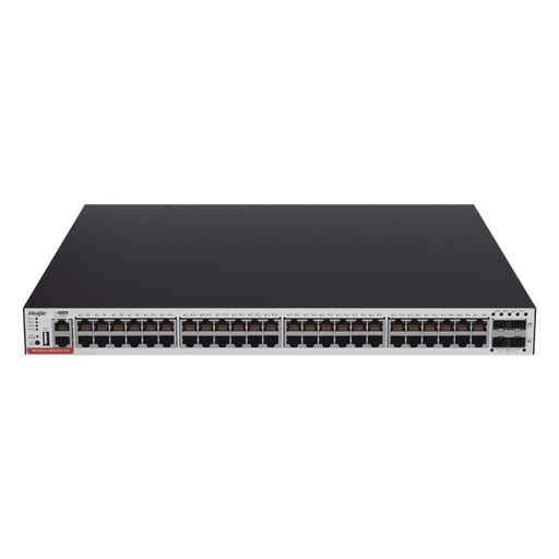 Switch Administrable Capa 3 PoE con 48 puertos Gigabit 802.3af/at + 4 SFP+ para fibra 10Gb, hasta 1,480 watts, gestión gratuita desde la nube.