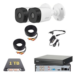 Kit Circuito Cerrado 2 Cámaras Dahua Fhd 1080p 1 Tb