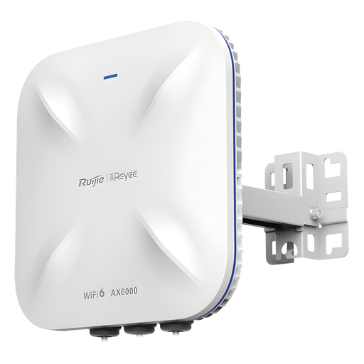 Punto de Acceso Wi-Fi 6 Industrial para Exterior Omnidireccional 5.95Gbps, MU-MIMO 4x4, 360°, Filtros Anti Interferencia y Auto Optimización con IA, puerto eth 2.5G y SFP