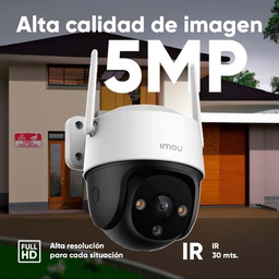 Imou Cámara de seguridad WIFI Cruiser SE+ 5MP IPC-K7CN5H-PLUS-256 Con MicroSD 256GB FULLCOLOR Imou Sense Alta definición Con Microfono y Bocina integrados Detección de humanos Sirena Con Protección Exterior IP69