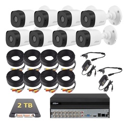 Kit Video Vigilancia 8 Cámaras Fhd 1080p Dahua 2 Tb Dvr 16ch