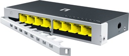 Switch Fast Ethernet de 8 puertos de acero con cerradura de seguridad adjunta