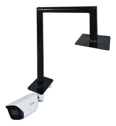 KIT CRONOS Soporte / Poste Para Camara Cctv Con 3 Rectas De 13x25x35 Cm / ARTEMIS / Negro