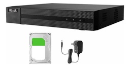 HiLook Kit DVR 4 Canales TURBOHD + 1 Canal IP 1080P Lite Pentahibrido + 500GB HDD DVR-204G-F1-500 1 Bahía de Disco Duro 1 Canal de Audio Y Salida de Vídeo Full HD