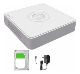 Hikvision Kit DVR 4 Canales TurboHD + 1 Canal IP 2 Megapixel Lite + 500GB HDD DS-7104HGHI-M1-500 Tecnología Acusense Lite Con Audio por Coaxitron 1 Bahia de Disco Duro Y Salida de Vídeo Full HD