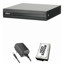 KIT CRONOS DVR DAHUA XVR1B04-I-p500 4 Canales 1080p Lite WizSense Cooper-I H.265+ hasta 5 canales IP + HDD 500GB 4 canales SMD Plus detección avanzada Búsqueda inteligente XVR1B04 codificación eficiente