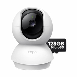 Tp-Link & Cronos Kit Cámara de Video Vigilancia 1080p Full HD TP-C200C-128 + Micro SD 128 GB / Cobertura 360° con Seguimiento Inteligente y Modo Privacidad / CCTV
