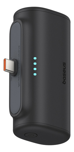 Power Bank Baseus 5000mAh 20W, 2 puertos Tipo C, Bateria Portátil Color Negro