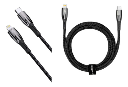 Cable Tipo C-IP Baseus 1.2m, 20W, Color Negro