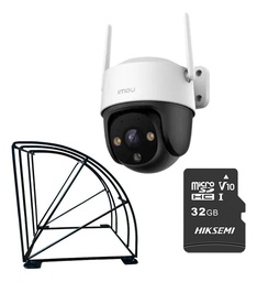Kit Cronos Cámara Imou PTZ Wifi IPC-S41FEN 2MP + Estructura Metalica + MicroSD 32gb - Kit CCTV S41FEN-PROTEC-32 Cámara Full Color con Microfono y Altavoz Incorporado Seguimiento Inteligente
