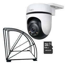 Kit Cronos Cámara TP-LINK C510W WIFI 3MP + Estructura Metalica + MicroSD 128GB - Kit CCTV C510W-PROTEC-128 Cámara Exterior Rotación 360° Con Audio Bidireccional + Detección de personas Visión nocturna a Color