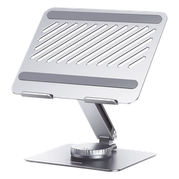 Soporte Giratorio de Aluminio para Laptop / Giratorio 360° / Función de Bloqueo / Soporta Laptops de 10 a 17.3''/ Capacidad de Carga 5Kg / Excelente Estabilidad / Diseño Ergonómico / Altura y Angulo Ajustable / Plegable y Port&amp