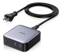 Cargador de escritorio de 65W | 4 Puertos de Carga Rápida | 2 USB-C | 2 USB-A | Tecnología GaN II +SIC | Power Delivery 3.0 | Quick Charge 4.0 | Chip Confiable y Carga Inteligente | Optimiza la Experiencia de Carga.