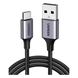 Cable USB-A a USB-C | 1 Metro | Transferencia de datos de 480 Mbps | Carga Rápida | QC 4.0/3.0/2.0 | FPC | AFC | Protección Integrada | Caja de Aluminio | Nylon Trenzado | Color Negro.