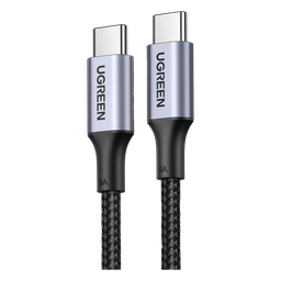 Cable USB-C a USB-C / 2 Metros / Carga Rápida de hasta 100W / Transferencia de datos 480 Mbps / PD3.0 / QC4.0/3.0/2.0 / FPC / AFC / Protección Integrada / Caja de Aluminio / Nylon Trenzado / Amplia Compatibilidad / Color Negro.
