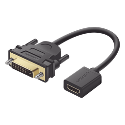 Convertidor DVI macho a HDMI Hembra | Bidireccional | DVI 24+1 | 1080P@60Hz | Cable de 22cm | Negro.